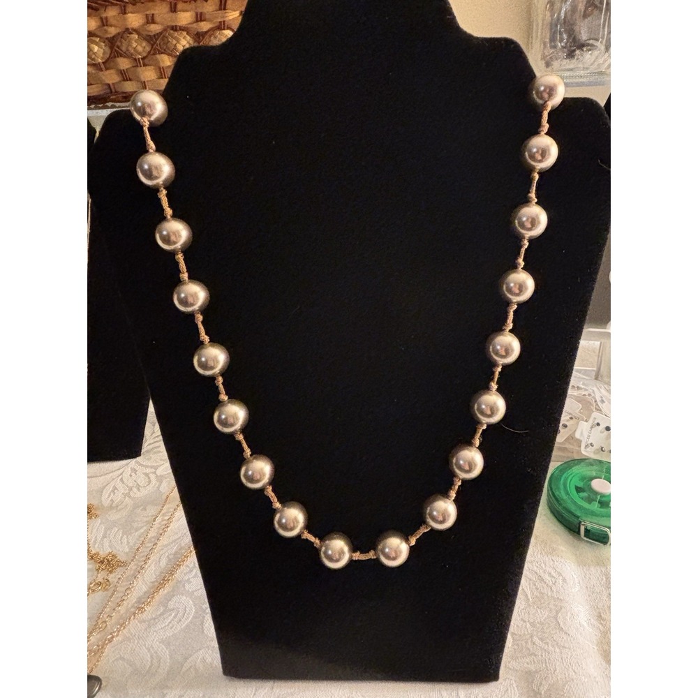 WOW! Dominique Cohen Designer Necklace Signed Dom Statement Golden 18 1/2 - 21"